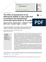 The Effect of Pouring Time on Thedimensional Stability of Casts Made Fromconventional and Extended-pourirreversible Hydrocolloids by 3D Modelling