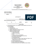 Affidavit: Division of Agusan Del Norte