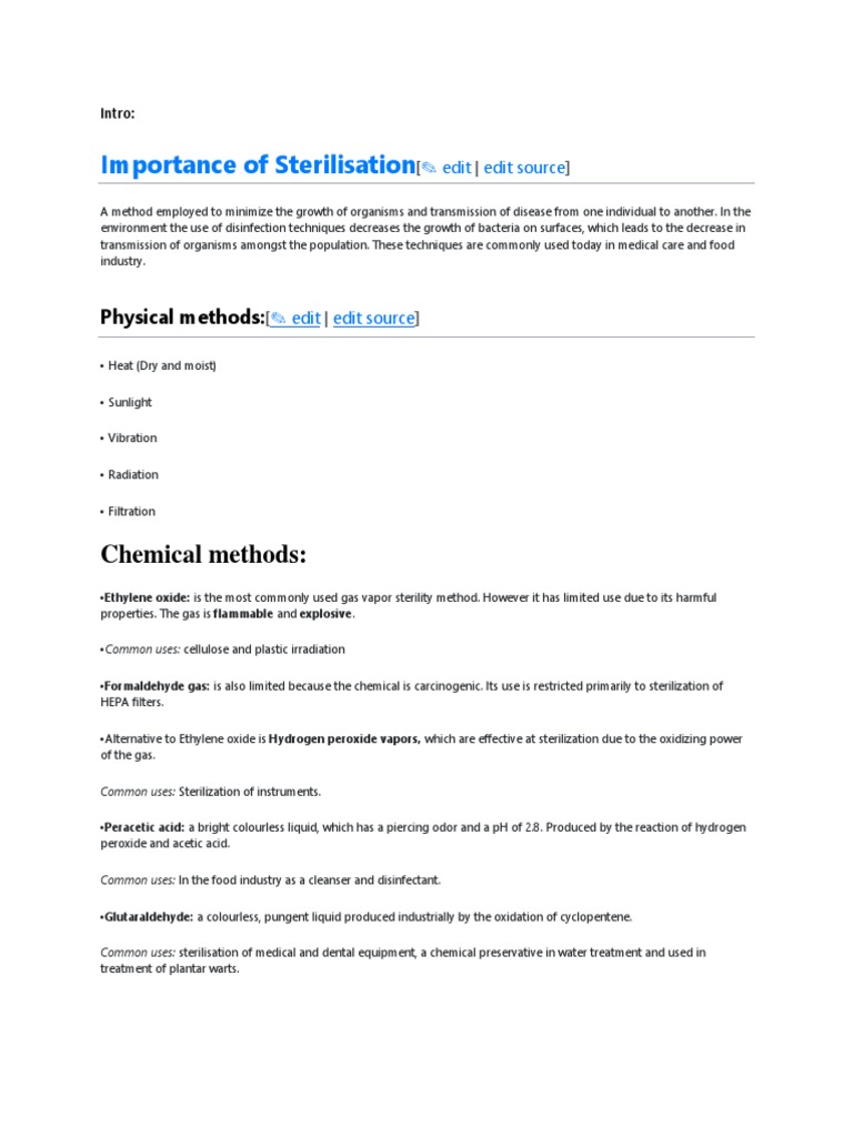 Methods of Sterilization Explained | PDF | Sterilization (Microbiology ...