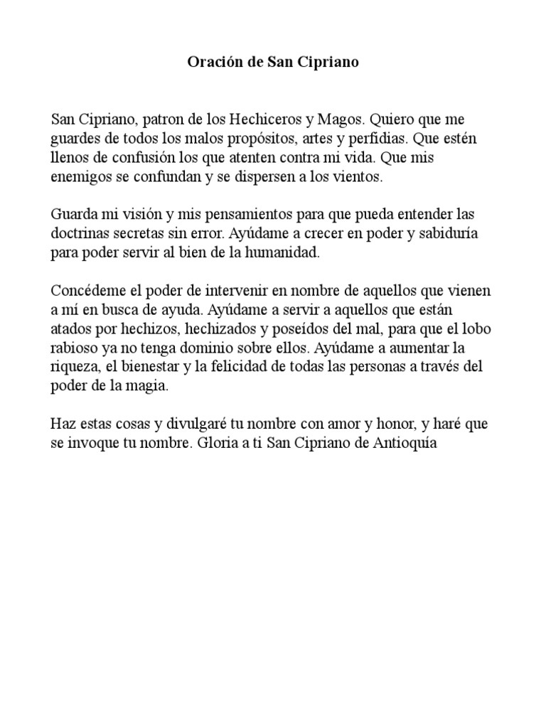 Oraciones a San Cipriano para el Amor | PDF | Oración | Cristo (título)