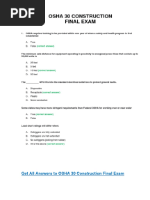 OSHA 30 Construction Final Test Answer Key