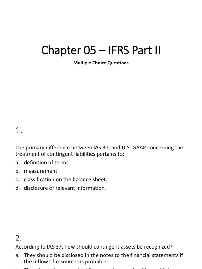 IFRS Part II: MCQs on Standards | PDF | Employee Stock Option ...