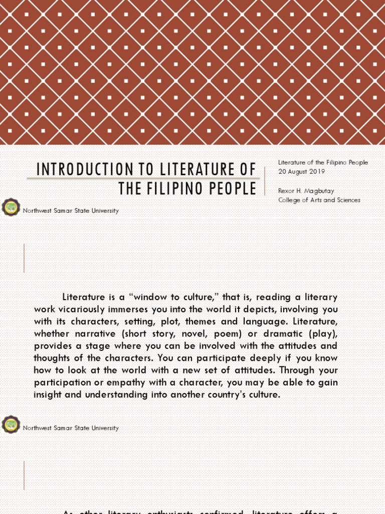 LIT 1 Introduction To Literature of The Filipino People | PDF | Poetry ...