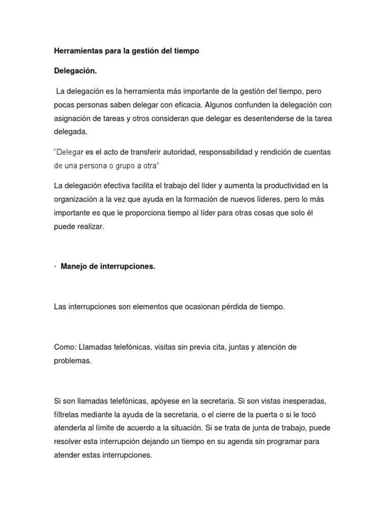 Delegación: Clave en la Gestión del Tiempo | PDF | Estrés (biología ...