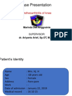 Case Presentation: Ostheoarthtritis of Knee