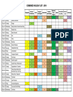 Combined Holiday List - 2019: H H H H H H H H H H H