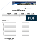 Rubric in Oratorical