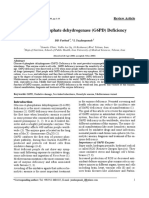 Glucose-6-Phosphate Dehydrogenase (G6PD) Deficiency: Review Article