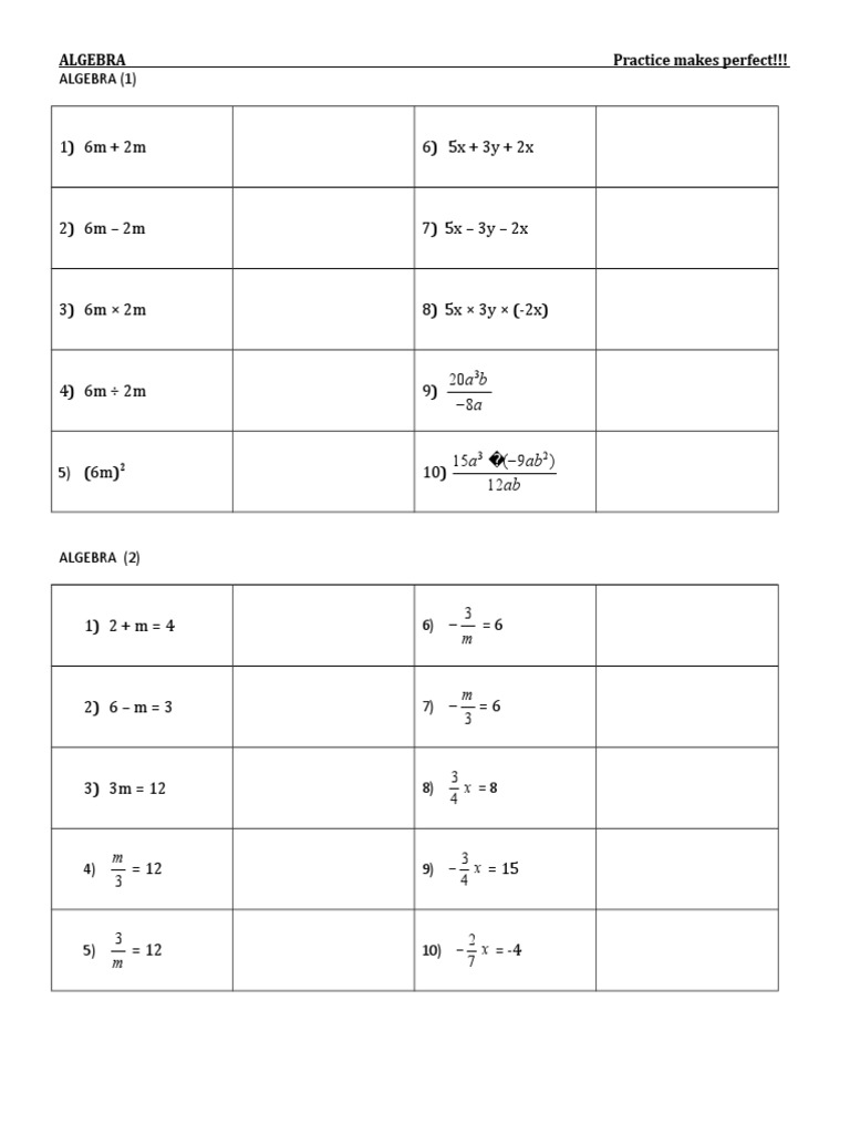 Algebra | PDF | Teaching Methods & Materials