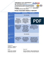 Urdaneta City University Pre-Service Teacher Weekly Report Mathematics