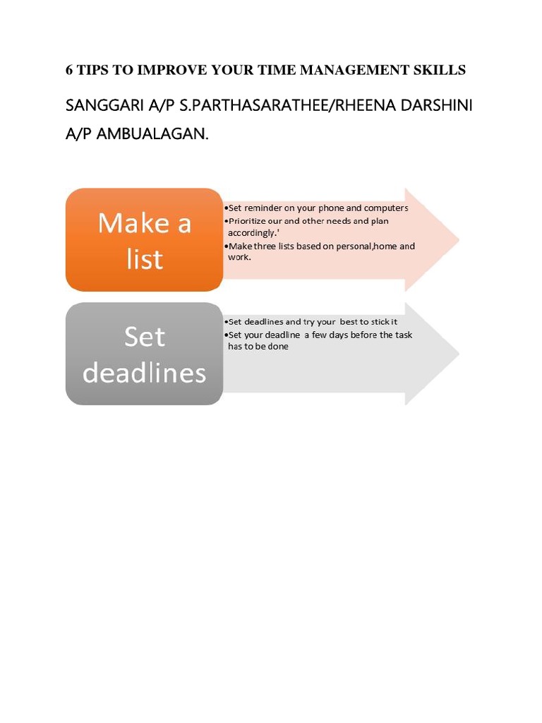 6 Tips To Improve Your Time Management Skills | PDF