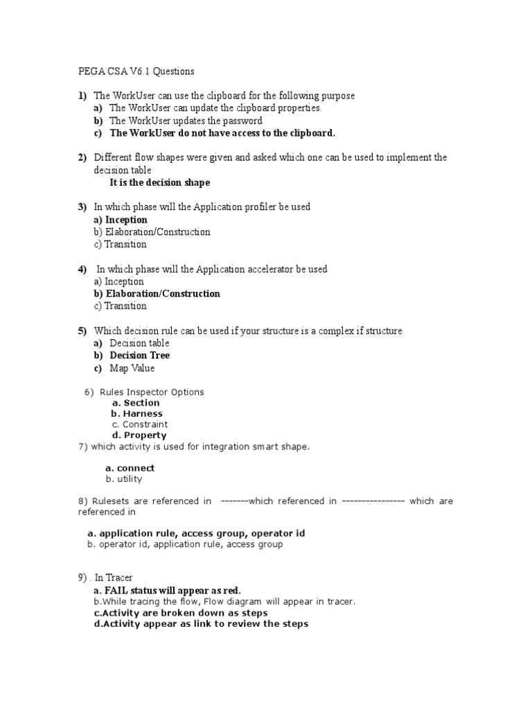 PEGA CSA V6.1 Questions: B. Harness | PDF | Class (Computer Programming ...