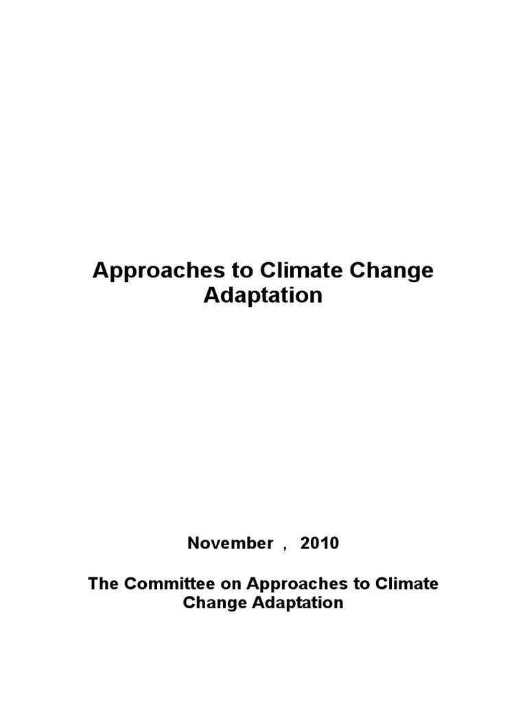 Approaches To Adaptation en | PDF | Climate Change Mitigation | Risk ...