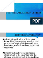 WRITING APPLICATION LETTERS