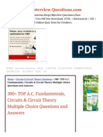 300+ TOP A.C. Fundamentals, Circuits & Circuit Theory Multiple Choice Questions and Answers