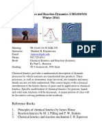 CH410 - 510 Chemical Kinetics and Reaction Dynamics Rananavare PDF