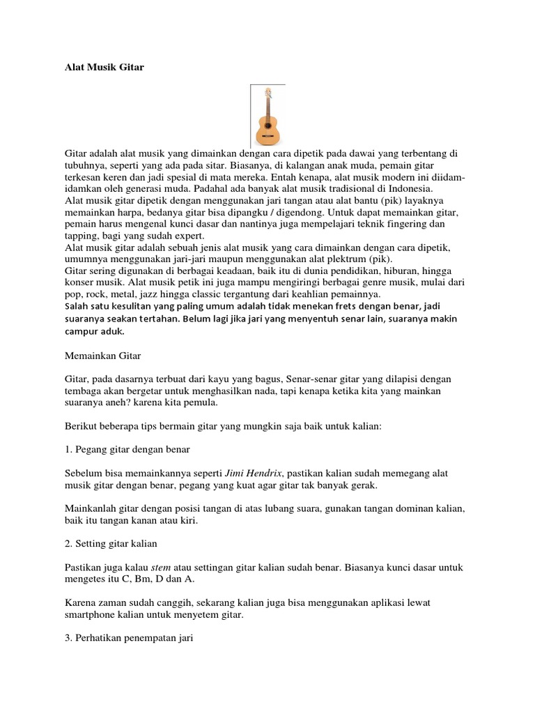 Teks Prosedur Alat Musik Gitar Pdf