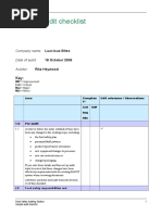 Sample Audit Checklist For HACCP