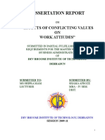 Dissertation Report: "Effects of Conflicting Values ON Work Attiudes"