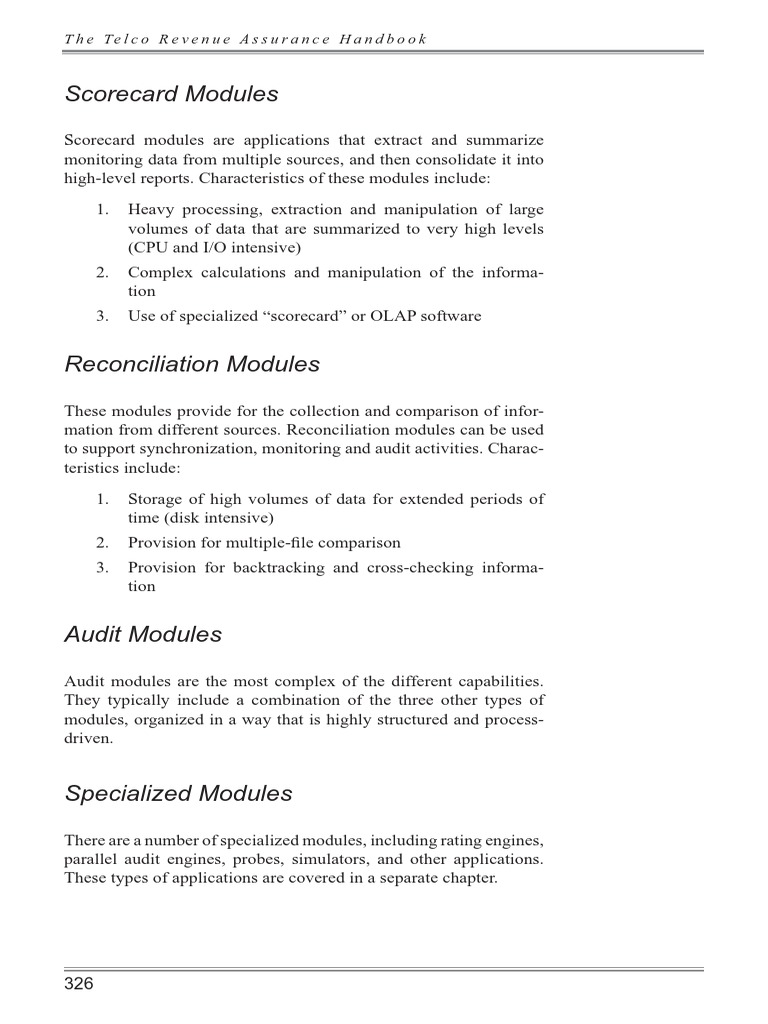 Scorecard Modules: The Telco Revenue Assurance Handbook | PDF