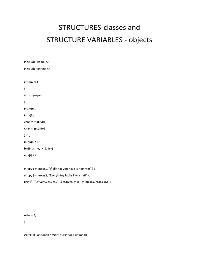 Structures in C | PDF | Software Development | Software Engineering