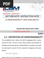 Maintainability and Availability