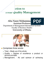 Introduction To Total Quality Management: Abu Naser Mohammad Saif