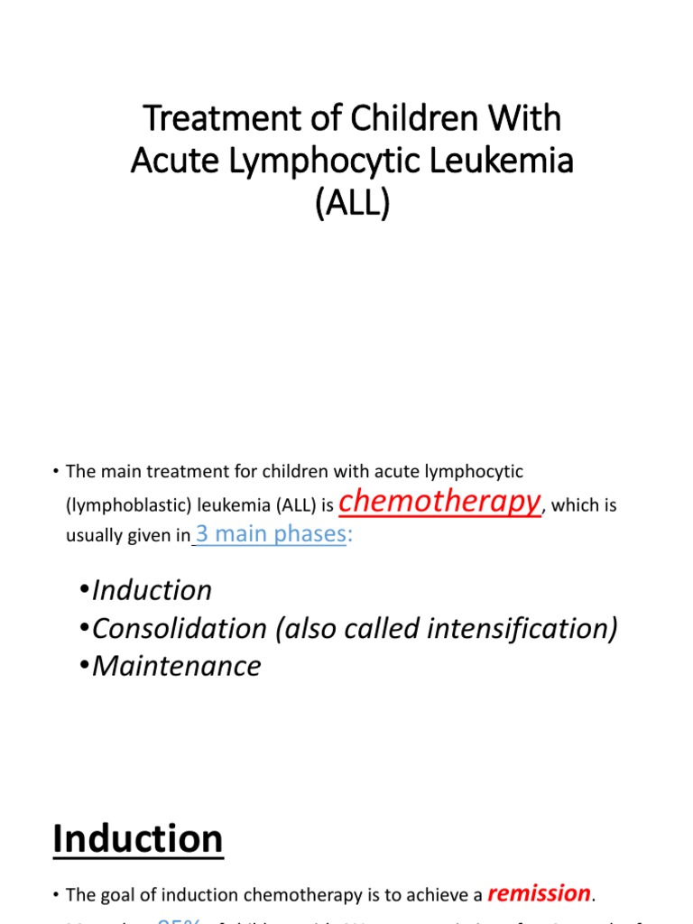 Treatment of Children With Acute Lymphocytic Leukemia (ALL) | PDF
