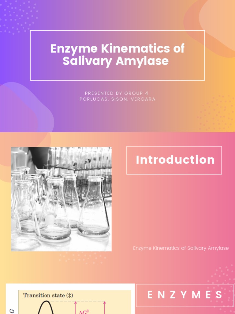 Enzyme Kinematics of Salivary Amylase PDF Enzyme Assay Enzyme