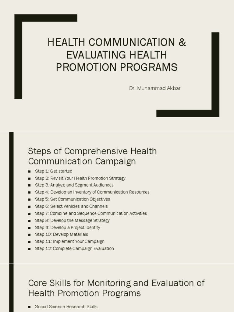 Health Communication Campaign Steps | PDF | Business