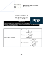 MA3111 Formulas Tables