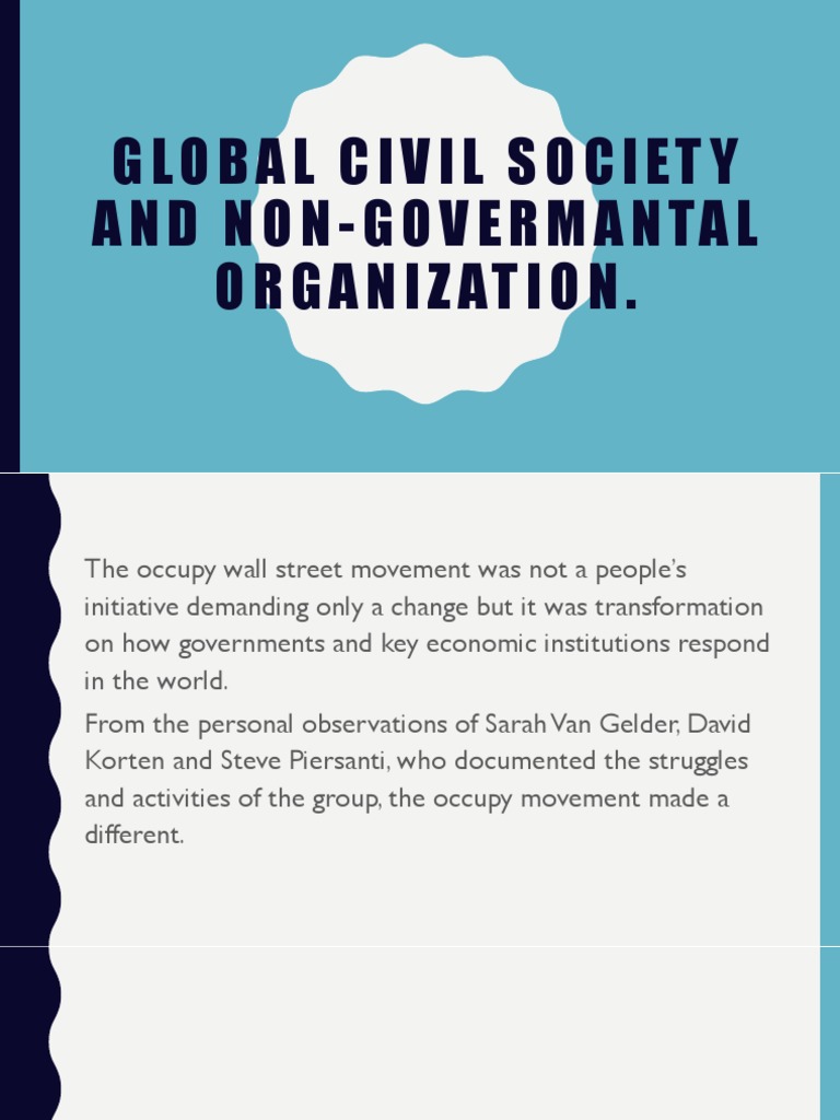 Global Civil Society and Non Govermantal Organization | PDF | Economic ...
