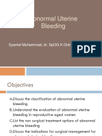 Abnormal Uterine Bleeding: Syamel Muhammad, Dr. Spog K.Onk