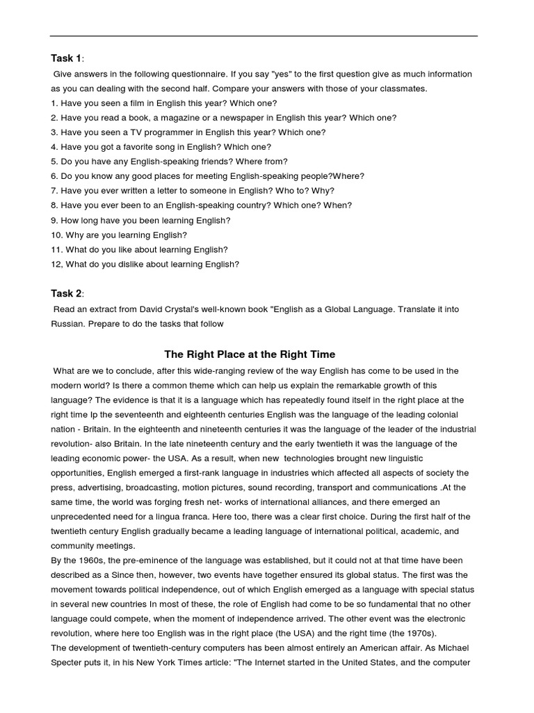 English as a Global Language Overview | PDF | United Kingdom | English ...