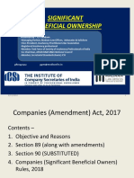 Significant Beneficial Ownership: Presented by - G P Madaan