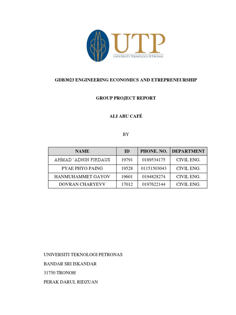 Ali Abu Café: Engineering Economics Project | PDF | Swot Analysis ...