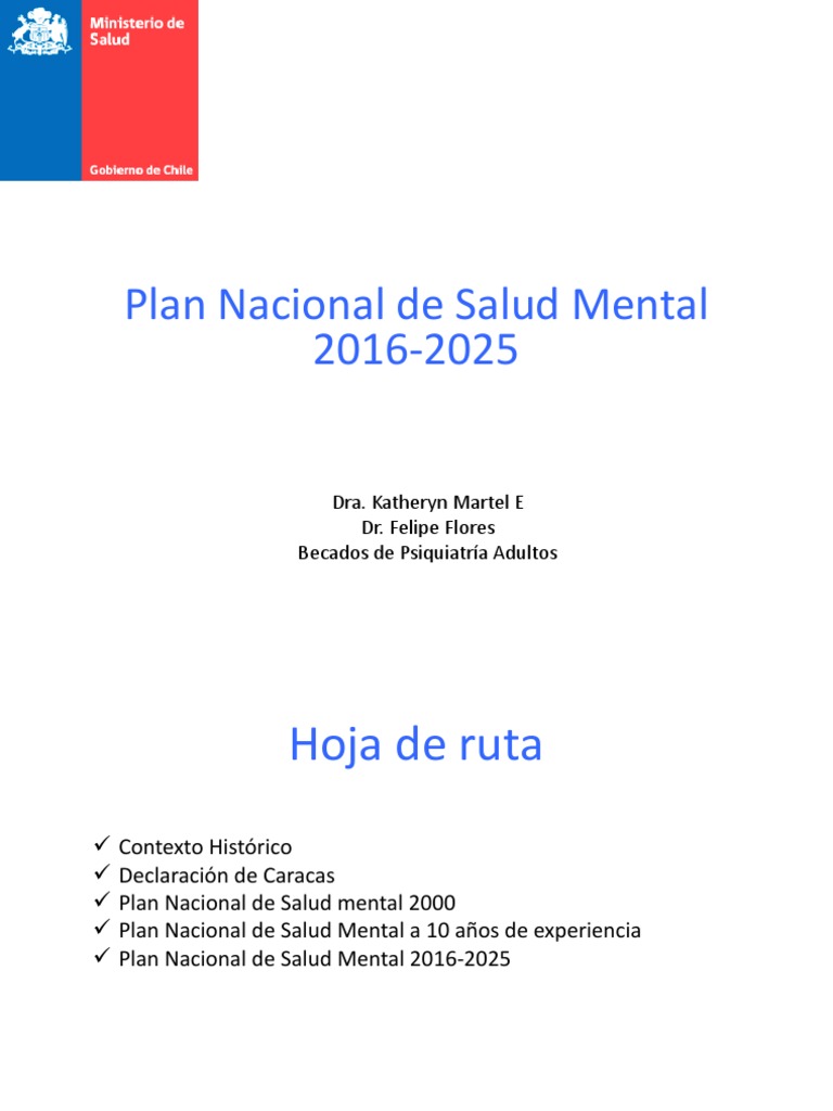Plan Nacional de Salud Mental Chile 2025 | PDF | Salud mental | Psiquiatría
