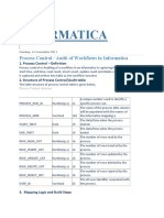 Informatica: Process Control / Audit of Workflows in Informatica