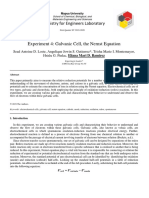 Experiment 4: Galvanic Cell, The Nernst Equation: Chemistry For Engineers Laboratory