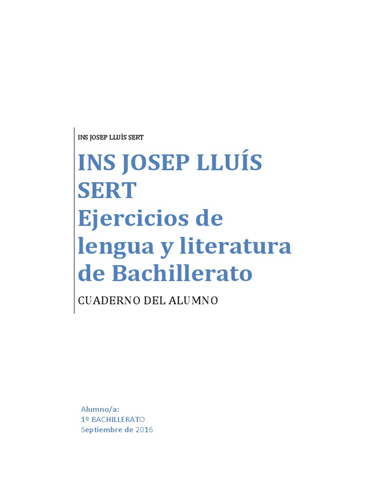 Ejercicios de Lengua y Literatura 1º Bachillerato | PDF | Verbo | Palabra
