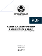 NACIONALNA KONFERENCIJA O LAB SEKTORU U SRBIJI - Sa Akcentom Na Nerazvijene Opštine I Jug Srbije