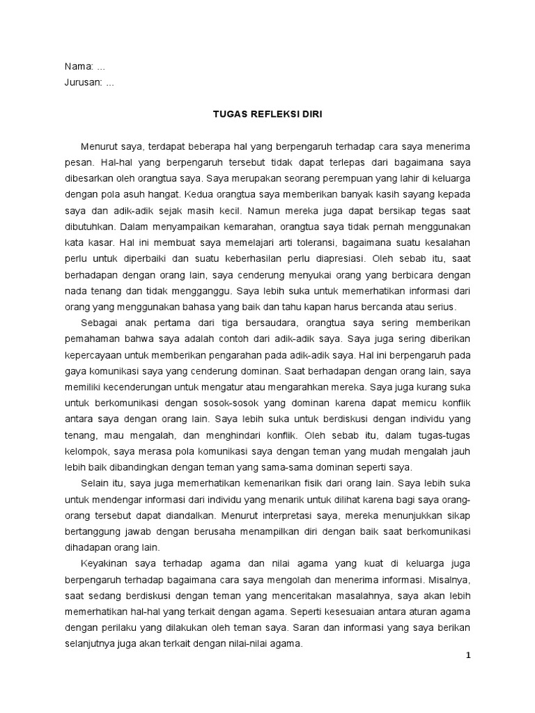 ☀ Contoh jurnal refleksi diri selama kuliah
