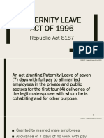 Paternity Leave ACT OF 1996