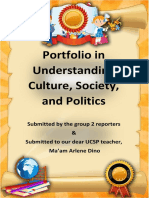 Portfolio in Understanding Culture, Society, and Politics