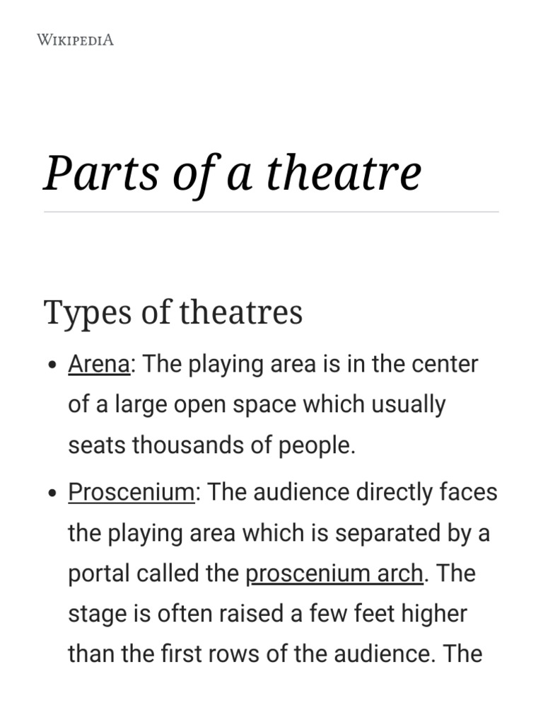 Parts of a Theatre Explained | PDF | Concert Dance | Entertainment
