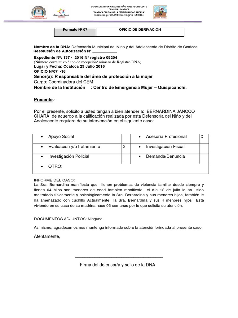 Solicitud de Atención CEM para Caso de Violencia | PDF | Derecho