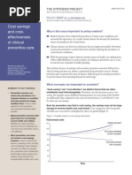 Cost Savings and Cost Effectiveness Clinical Preventive Care Brief