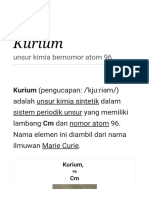 Kurium - Wikipedia Bahasa Indonesia, Ensiklopedia Bebas