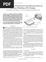 De-Embedding Transmission Line Measurements For Accurate Modeling of IC Designs