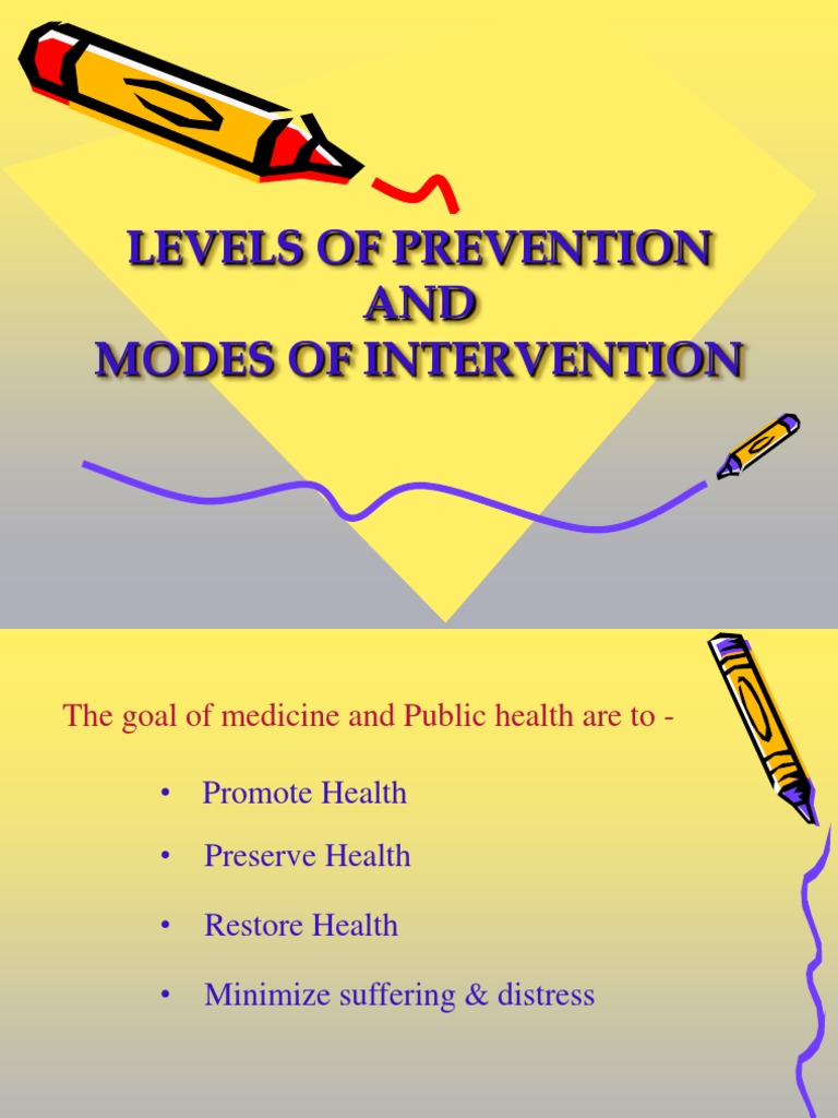 Levels of Prevention and Modes of Intervention PDF Preventive